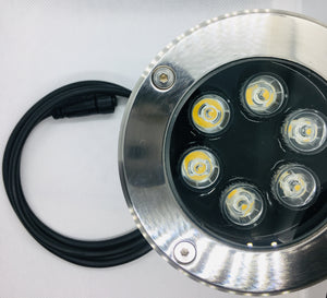 Stainless Steel Uplighter 6W in-ground 12V LED Plug and Play Garden Light